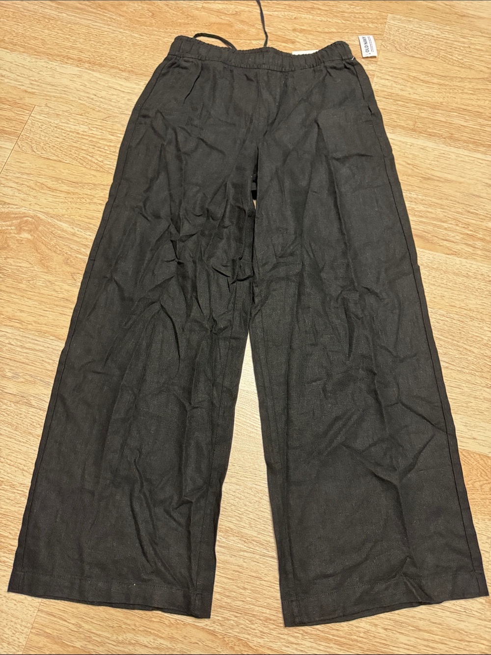 NWT Old Navy Wide Leg Linen Pants - black - XS